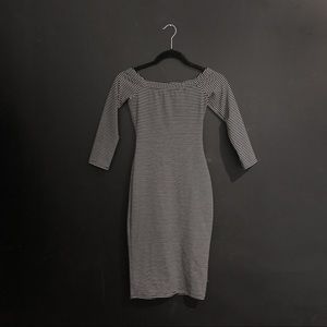 Boat Neck Striped Dress